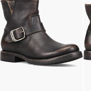 Frye Black Leather Ankle Boots